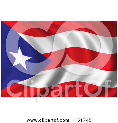 Royalty-free clipart picture of a wavy Puerto Rico flag.