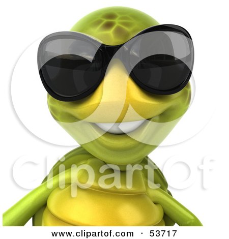 53717-Royalty-Free-RF-Clipart-Illustration-Of-A-3d-Green-Tortoise-Wearing-Dark-Shades-And-Facing-Front.jpg
