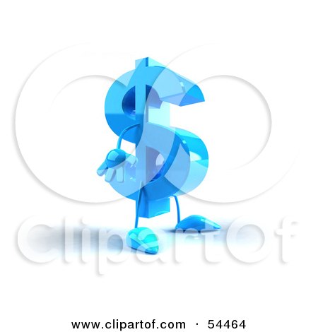 blue dollar icon. 3d Blue Dollar Symbol With
