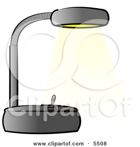 Royalty-free clipart of a black office desk lamp. Please note - the preview 