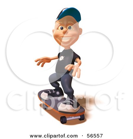 Free Skateboard on Free Rf Clipart Illustration Of A 3d White Male Kid Skateboarding