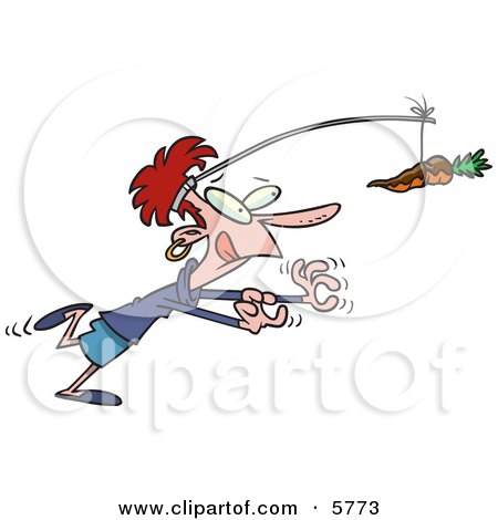 5773-Dieting-Woman-Chasing-A-Chocolate-Covered-Carrot-On-A-Stick-Clipart-Illustration.jpg