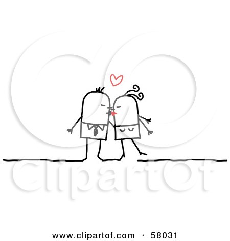People Kissing Drawing. a Stick People Character