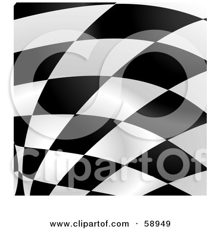 Royalty-Free (RF) Clipart Illustration of a Black And White Checkers Over 