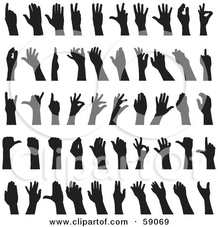 Funny Sign Language on Collage Of Black And White Sign Language Hands Poster Art Print Jpg