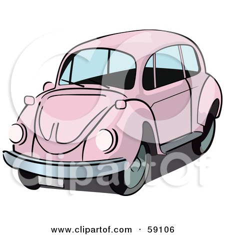 Pale Pink Slug Bug Car by Frisko