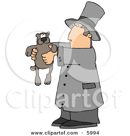 Royalty-free clipart of Happy Groundhog Day! This clip art image depicts a 
