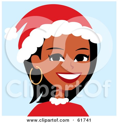 Royalty-free clipart picture of a friendly african american woman wearing a 