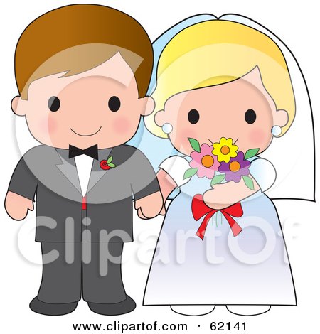 Cute Bride And Groom Wedding Couple Holding Hands Posters Art Prints