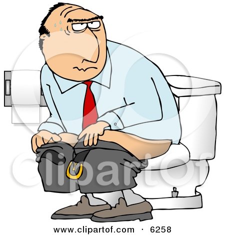 Toilet Seats  Funny Signs on Businessman Going Poop In A Public Toilet   Royalty Free Clipart