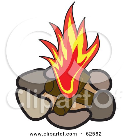 flame images free clip art. Royalty-Free (RF) Clipart Illustration of a Red Flame Over Logs In A