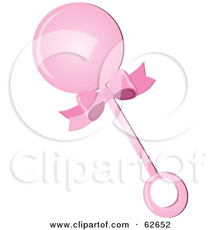 Pink Baby Booties Clipart on Pink Ribbon On A Baby Girl Rattle By Rogue Design And Image