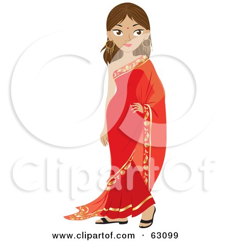 Dress  on Beautiful Indian Woman Wearing A Bindi And A Red Dress By Rosie Piter