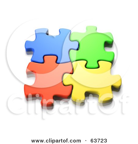 Free Crossword on Free  Rf  Clipart Illustration Of Interlocked Colorful Jigsaw Puzzle