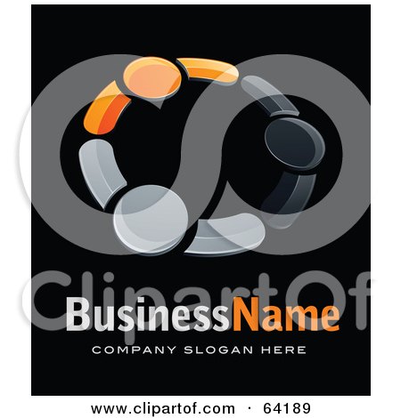 Royalty-free clipart picture of a pre-made logo of gray and orange people 