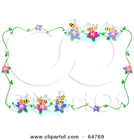 Love Picture Frames on Rf  Clipart Illustration Of A Bee And Flower Border Frame By Bpearth