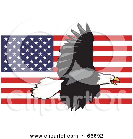american flag background with eagle. Over An American Flag