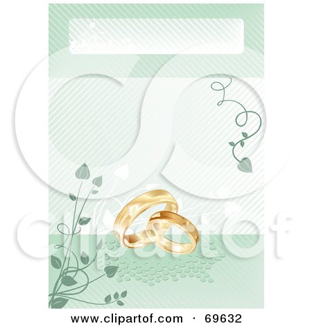 Green Bridal Background With Wedding Bands And Vines Posters Art Prints