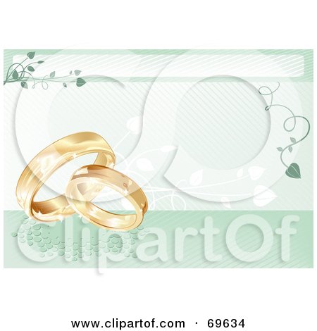 RoyaltyFree RF Clipart Illustration of a Green Wedding Background With 