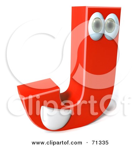  on Free  Rf  Clipart Illustration Of A 3d Red Character Letter J By Julos