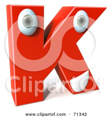 Funny Dinosaur Pictures on Royalty Free  Rf  Clipart Illustration Of A 3d Red Character Letter K