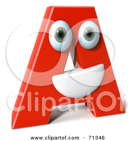 Funny Alien Pictures on 3d Red Character Letter A Posters  Art Prints By Julos   Interior Wall