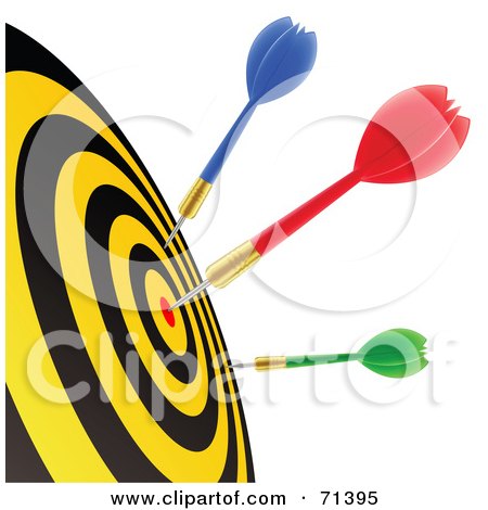 Royalty Free RF Clipart Illustration Of A Blue Red And Green Darts In A Dart