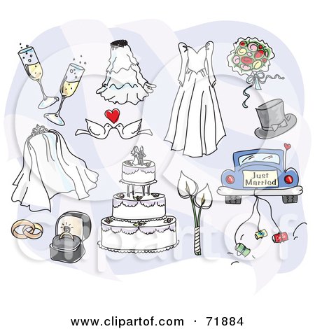 Digital Collage Of Wedding Day Items by inkgraphics