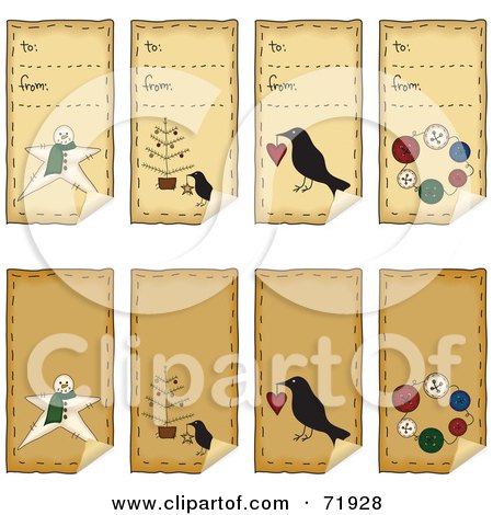 Gift  on Of A Digital Collage Of Folk Art Xmas Peeling Gift Tags By Inkgraphics