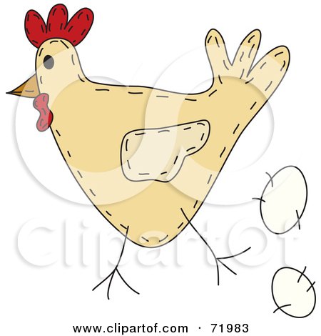 of a folk art chicken with