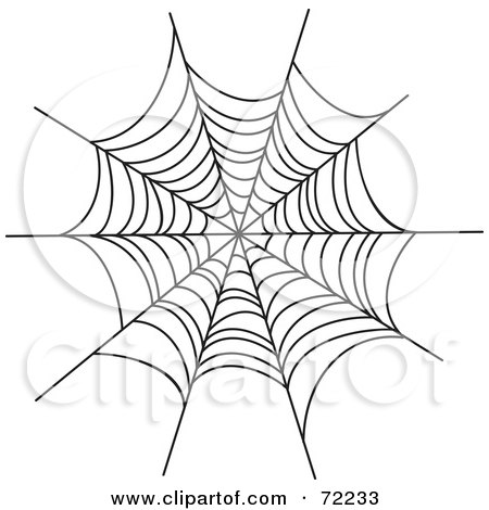 Royalty-Free (RF) Clipart Illustration of a Gray Creepy Spider Web On Black