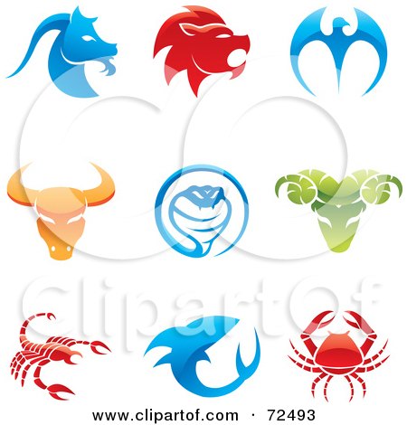 Logo Design  Illustrator on Digital Collage Of Colorful 3d Animal Logo Icons By Cidepix  72493