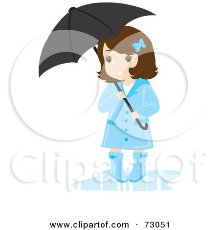 Royalty-free clipart picture of a cute little girl wearing a rain coat 