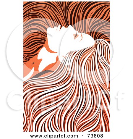  long hair flowing around her face - orange, black and white coloring.