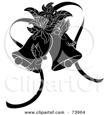 Royalty-Free (RF) Clipart Illustration of a White Bow With ...
 Wedding Bells Vector Black And White