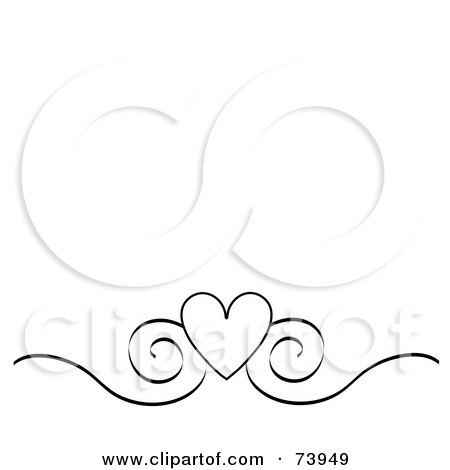 Black Backgrounds on Black And White Heart And Scroll Design Border On A White Background