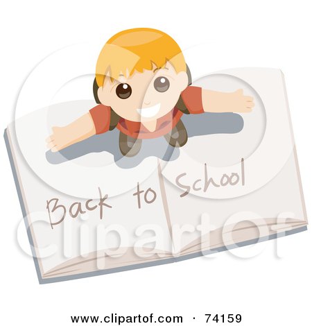 Royalty-free clipart picture of a little boy standing on 