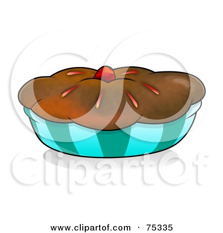 muffin clip art. Royalty-Free (RF) Clipart Illustration of a Chocolate Crusted Pie Or Muffin In An Orange Wrapper by YUHAIZAN