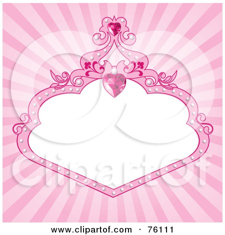 Princess on Pink Burst Spoiled Princess Background Of A Heart Gem And Frame Around