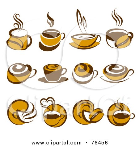 Logo Design Icon on Of A Digital Collage Of Brown Coffee Logo Icons By Elena  76456