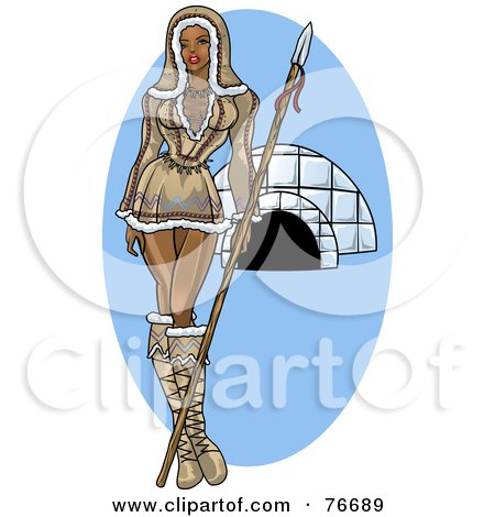 Pinup Eskimo Woman Standing By An Igloo Posters, Art Prints. Order a Print