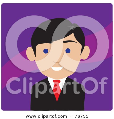 Royalty-free clipart picture of a friendly blue eyed male lawyer avatar over 