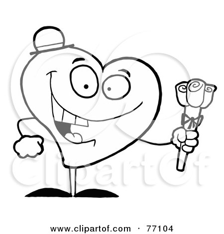 coloring pages of hearts with roses. And White Coloring Page