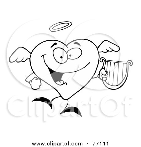 coloring pages of hearts with wings. And White Coloring Page