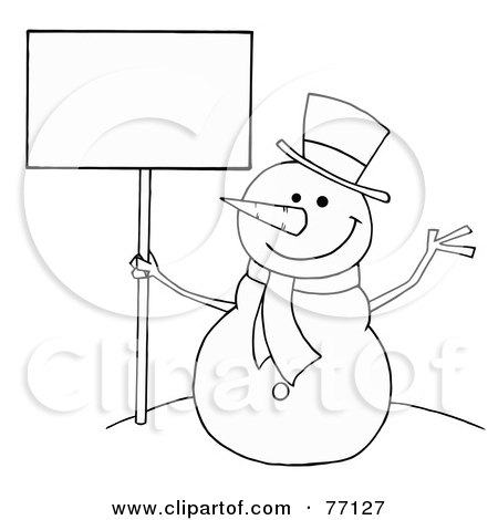 Pokemon Black  White Coloring Pages on Black And White Coloring Page Outline Of A Snowman Holding A Sign Jpg
