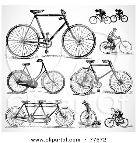  Fashioned Bikes on Of A Digital Collage Of Old Fashioned Bicycles By Bestvector  77572