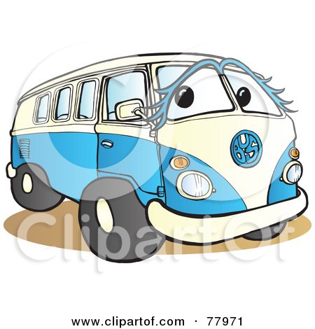 And White Hippy Van With