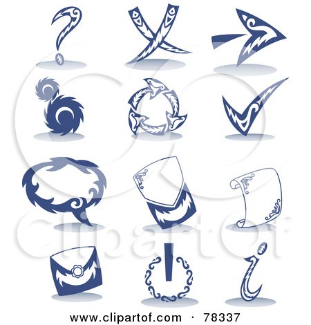 Royalty-free clipart picture of a digital collage of tribal tattoo 