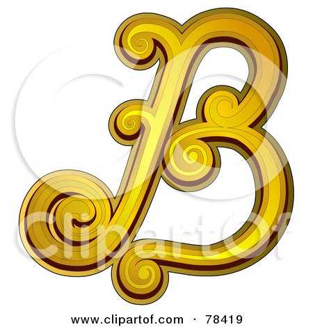 Music Tattoo Designs on Clipart Illustration Of An Elegant Gold Letter B By Bnp Design Studio
