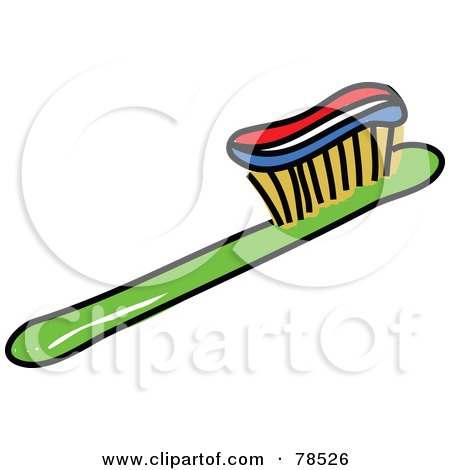 toothbrushes with toothpaste. of a Rainbow Toothpaste On